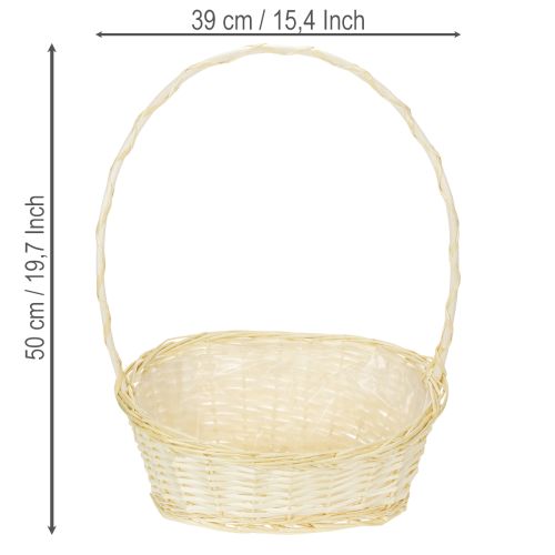 Ajándékkosár kb. 38cm x 27cm, világos színű | Floristik24.hu
