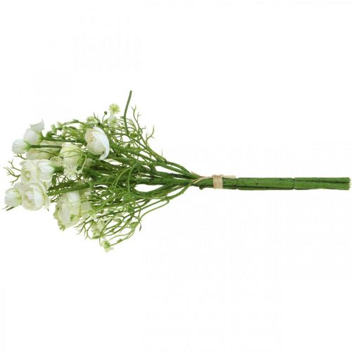 Floristik24 Ranunculus Bouquet Művirágok Selyemvirágok Fehér L37cm