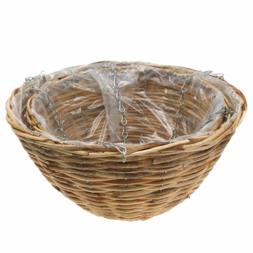 Floristik24 Rattan akasztókosár Ø35 / Ø40cm, 2db-os készlet
