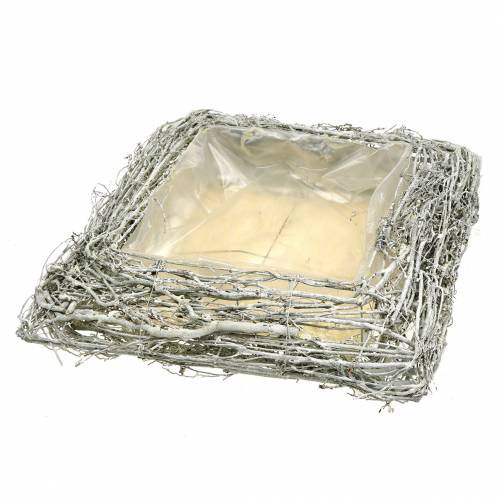 tételeket Rusztikus növénypárna "Ágak" Fehérre Melegített Dekoráció 40x40cm