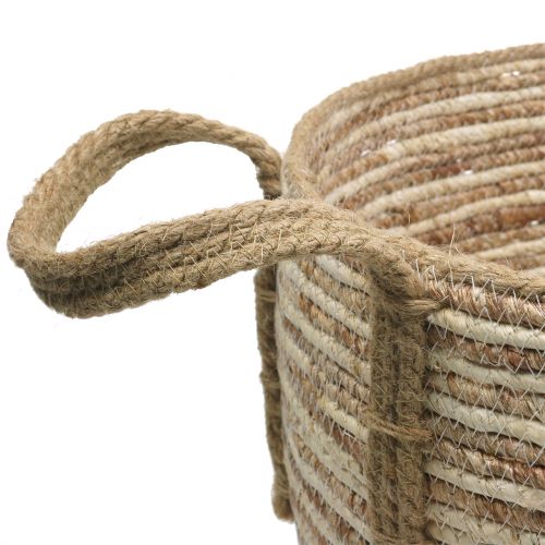 Floristik24 Rattan kosár natúr / barna Ø40 / 32 / 26cm 3db