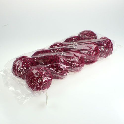 Floristik24 Rattan golyó Ø10cm Fukszia 10db