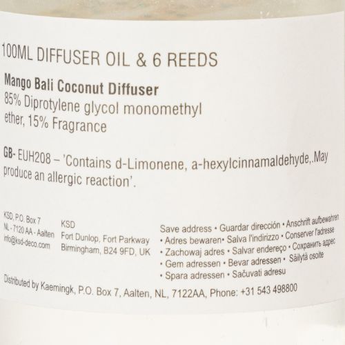 tételeket Szobaillatosító diffúzor egzotikus kókusz és mangó illattal a hosszan tartó frissességért otthon, 19 cm, 2 darab