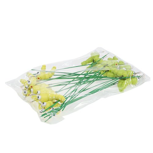 tételeket Fa hernyó pálcán zöld, sárga 8cm 24 db