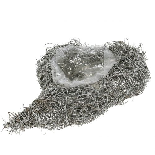 Floristik24 Szőlőszív mosott fehér 16cm x 21cm 1db