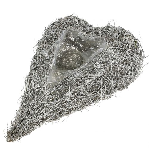 Szőlőszív ültetésre fehér mosott 35cm x 23cm 1db | Floristik24.hu