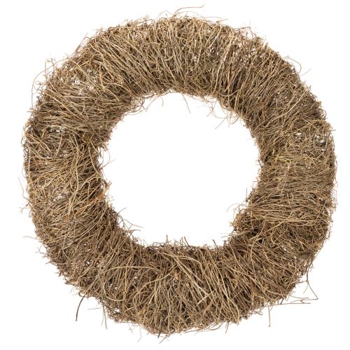 Természetes anyagból készült koszorú, natúr díszkoszorú barkácsoláshoz, 35cm