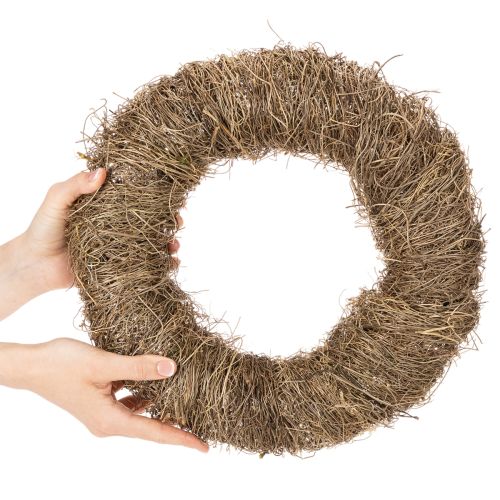 Természetes anyagból készült koszorú, natúr díszkoszorú barkácsoláshoz, 35cm | Floristik24.hu