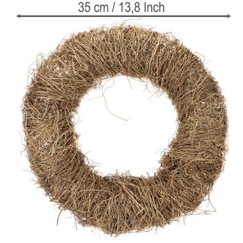 Természetes anyagból készült koszorú, natúr díszkoszorú barkácsoláshoz, 35cm | Floristik24.hu