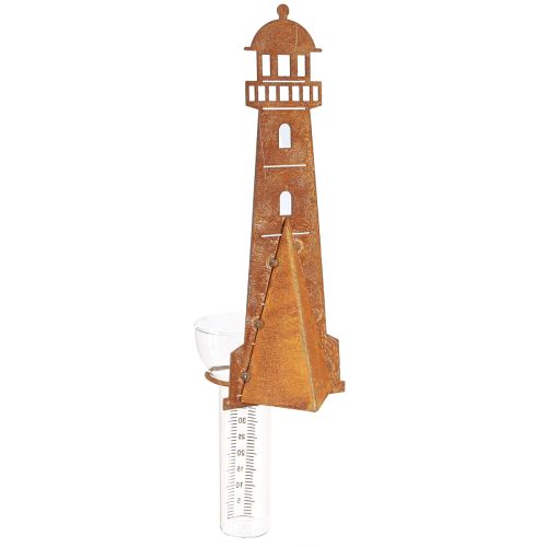 tételeket Esőmérő Lighthouse Rust Look – dekoratív esőmérő a kerthez és a kerítéshez 41 cm rozsda