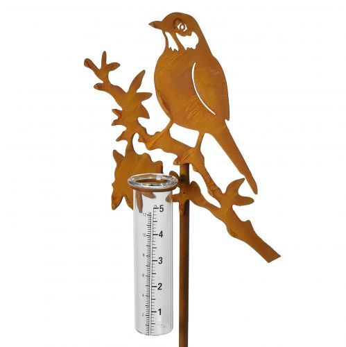 Esőmérő kerti dugó rozsda madár 23x7,5x110cm
