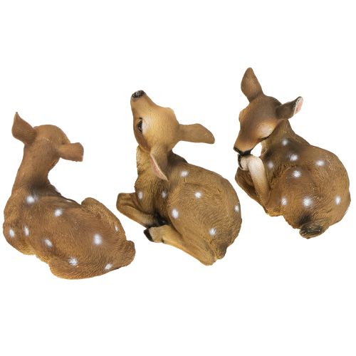 Szarvas dekoráció őzgida figura fekvő asztaldísz 13×6,5×12cm 3db | Floristik24.hu