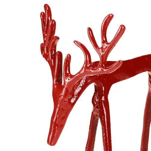 Floristik24 Rénszarvas dekorációs fémfigura karácsonyfadísz piros 16×13×19cm