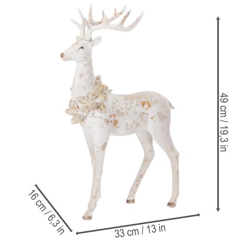 Dekoratív szarvasfigura fenyőtoboz díszítéssel téli dekorációhoz, 49cm | Floristik24.hu