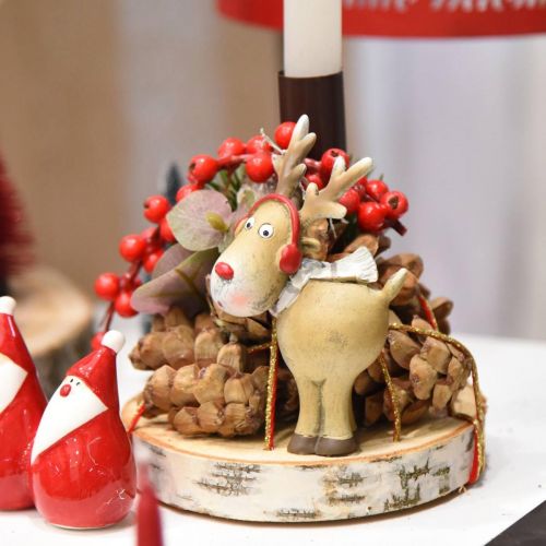 Floristik24 Deco figura rénszarvas karácsony sállal 7×4,5×12cm 4db