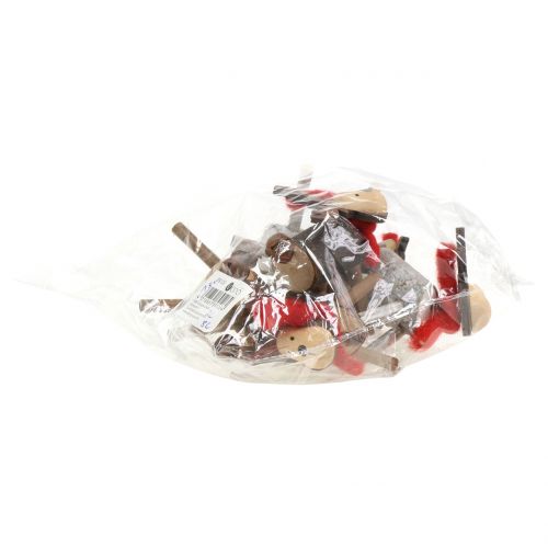 Floristik24 Fából készült rénszarvas természet, fehér 11cm 6db