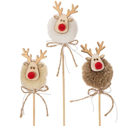 Dekoratív rénszarvas figura pompon karácsonykor 24cm 12db vétel | Floristik24.hu