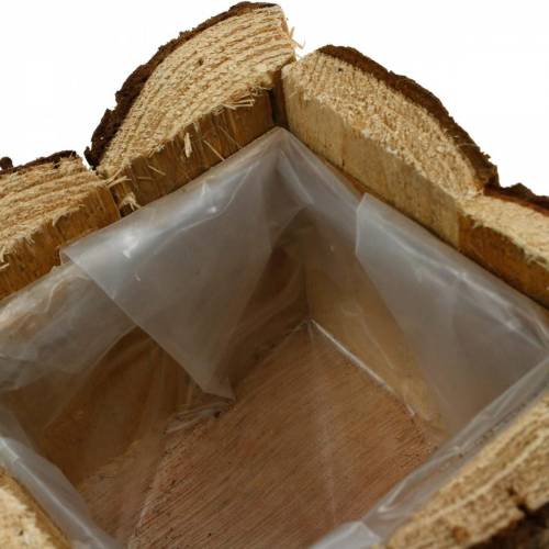 Floristik24 Növénydoboz kéreg virágláda fa 14×14cm