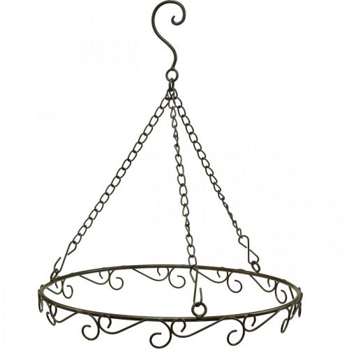 Floristik24 Dekoratív gyűrű akasztáshoz Horog rozsda megjelenésű gyűrű Ø30,5 cm