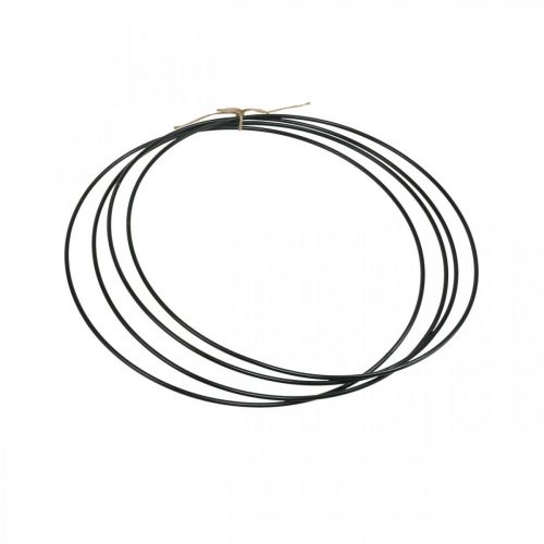 Floristik24 Fém gyűrű dekor gyűrű Scandi gyűrű deco hurok fekete Ø25cm 4db