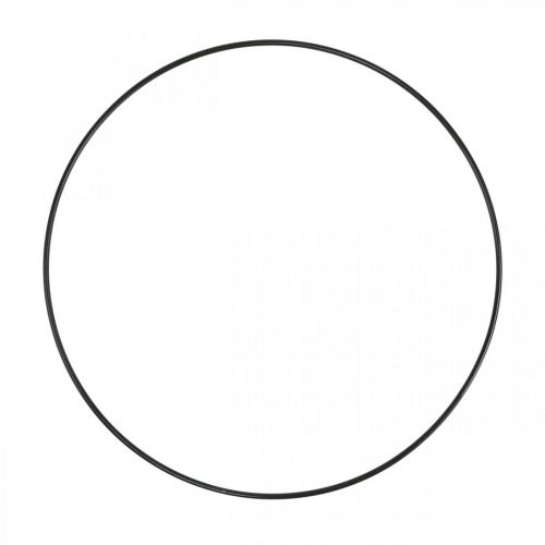 Floristik24 Fém gyűrű dekor gyűrű Scandi gyűrű deco hurok fekete Ø25cm 4db