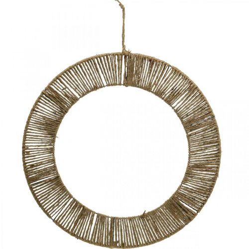 tételeket Fali dekoráció nyári dekorációs gyűrű akasztható boho juta, fém Ø49cm