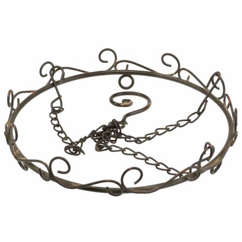 tételeket Díszgyűrű akasztóval Rozsdabarna Ø20,5cm