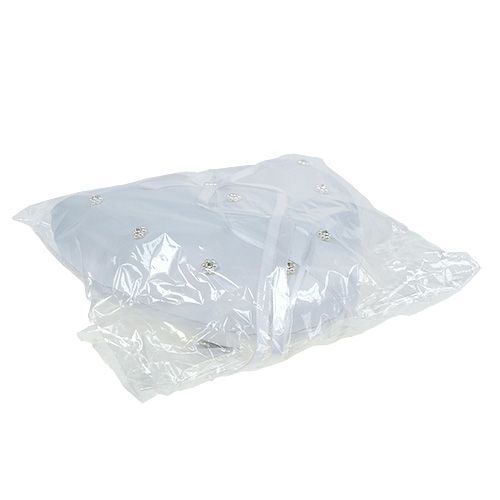 Floristik24 Gyűrűs párna szív alakú 18cm fehér