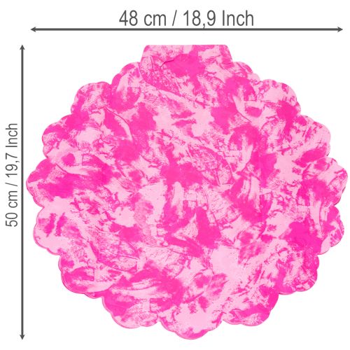 Rózsaszín Rondella virággallér csokrokhoz, 48cm | Floristik24.hu