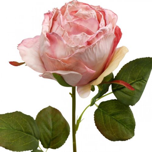 Deco rózsa rózsaszín, virágdísz, műrózsa L74cm Ø7cm