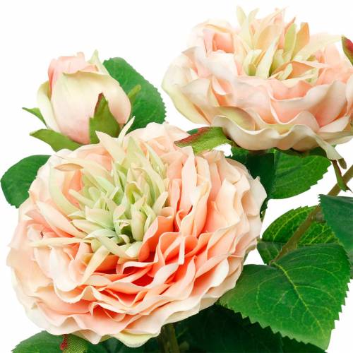 Díszrózsa cserépben, romantikus selyemvirágok, rózsaszín bazsarózsa