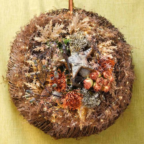 Floristik24 Rózsafürt, selyemvirág, műrózsa narancs, antik megjelenés L23cm 8 db