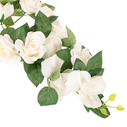 Műrózsa füzér fehér virágokkal díszítésként, 170 cm | Floristik24.hu
