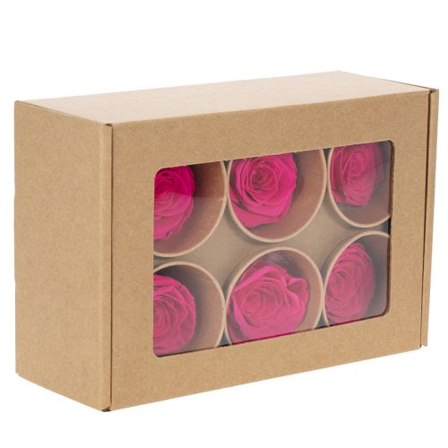 tételeket Tartósított Rózsadekorációk, Valódi Virágok Asztaldíszítésre, Egyedi és Fenntartható Virágok, 5 cm, 6 Darab