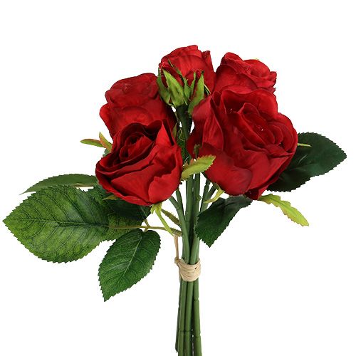 Floristik24 Csokor vörös rózsa 25cm