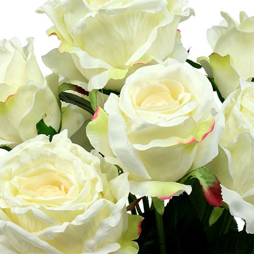 tételeket Fehér rózsacsokor, krém 55cm