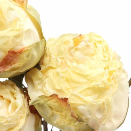 Floristik24 Mesterséges rózsaág krém fehér 45cm