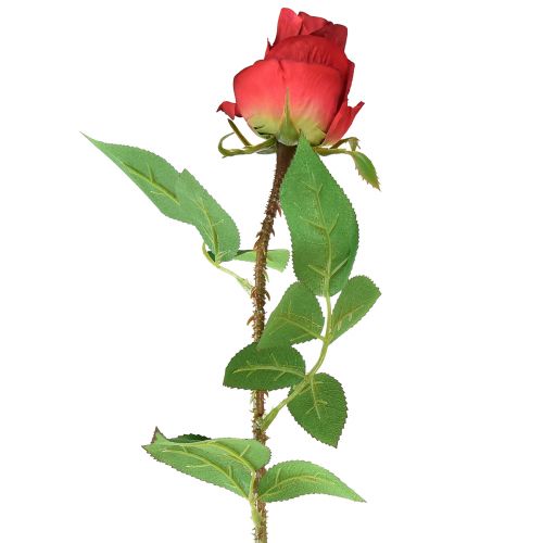 Floristik24 Rózsaág Selyemvirág Műrózsa Piros 72cm