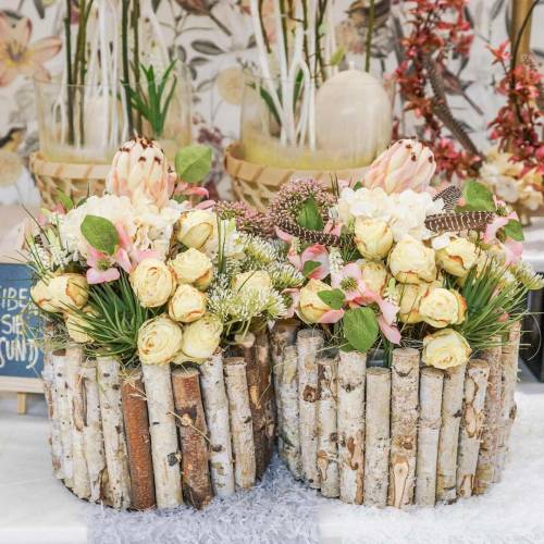 Floristik24 Mesterséges rózsaág krém fehér 45cm