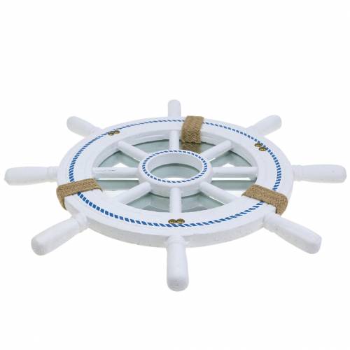 Floristik24 Dekoratív kormánytükör fehér Ø40cm