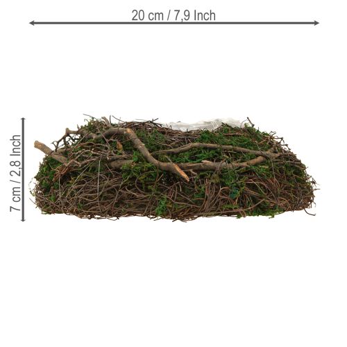 tételeket Szőlőtőkéből készült kerek ültetőtál mohával és fóliával díszítve