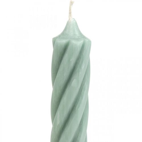 tételeket Rusztikus gyertyák pálcás gyertyák zöldre festve 250/28mm 4 db