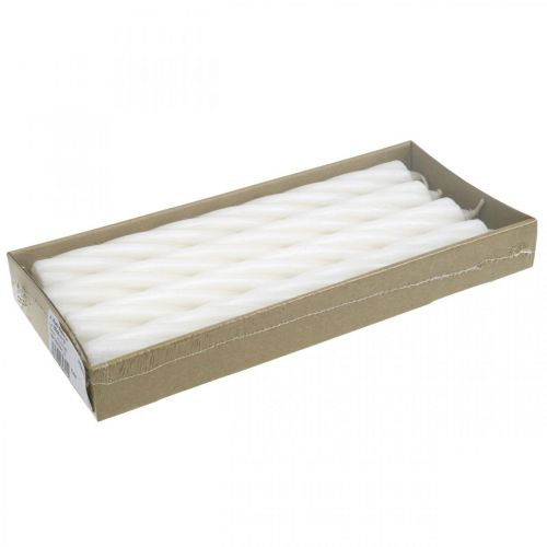 Floristik24 Rusztikus gyertyák, botgyertyák, egyszínű fehér, 250/28 mm, 4 db