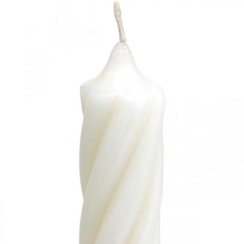 Floristik24 Rusztikus gyertyák, botgyertyák, egyszínű fehér, 250/28 mm, 4 db