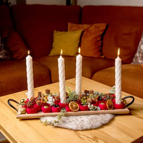 tételeket Rusztikus gyertyák, botgyertyák, egyszínű fehér, 350/28 mm, 4 db