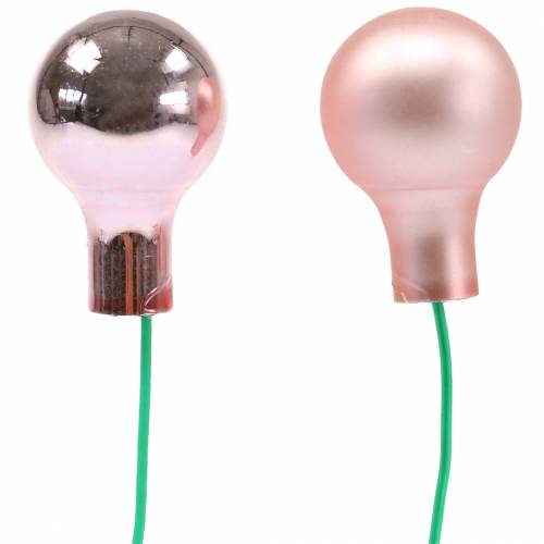 Floristik24 Tükörbogyók rózsaszín matt/fényes 1,5cm 140db