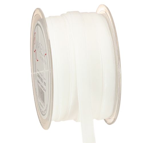 Bársonyszalag fehér díszszalag ajándék szalag fehér 10mm 20m