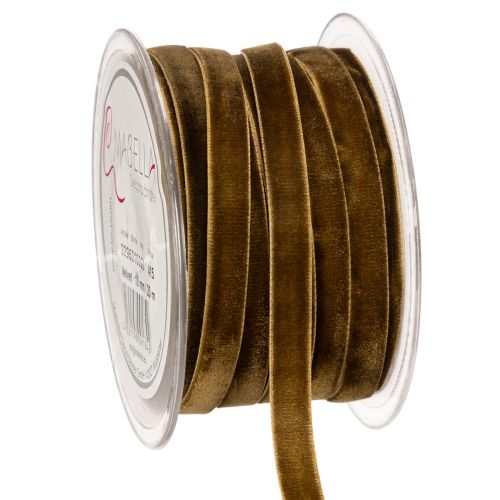 Dekoratív bársonyszalag, keskeny, 10 mm széles, 20 m hosszú, tekercsben