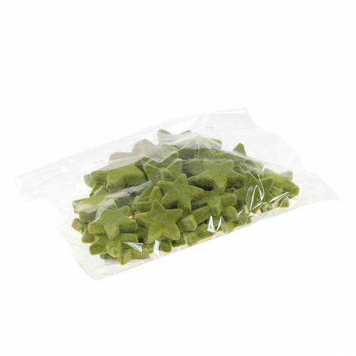 tételeket Scatter dekorációs csillagok bolyhos mohazöld 4cm/5cm 40 db