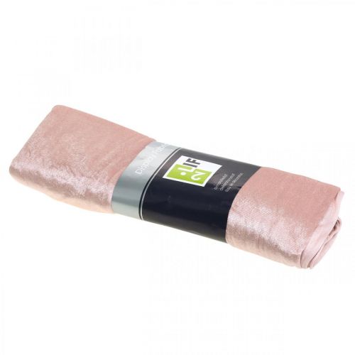 Floristik24 Dekoratív anyag Velvet Régi rózsaszín bársony asztaldísz 140×300cm